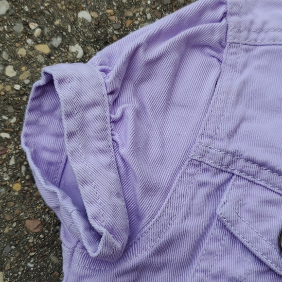 Justice Lilac Purple Denim Crop Jacket Girls 6/7 - Picture 4 of 8